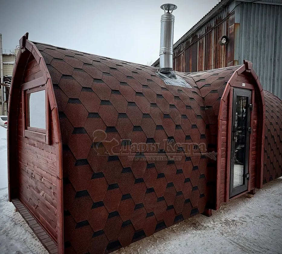 Баня «Викинг» из кедра 6х2,2 метра с боковым входом