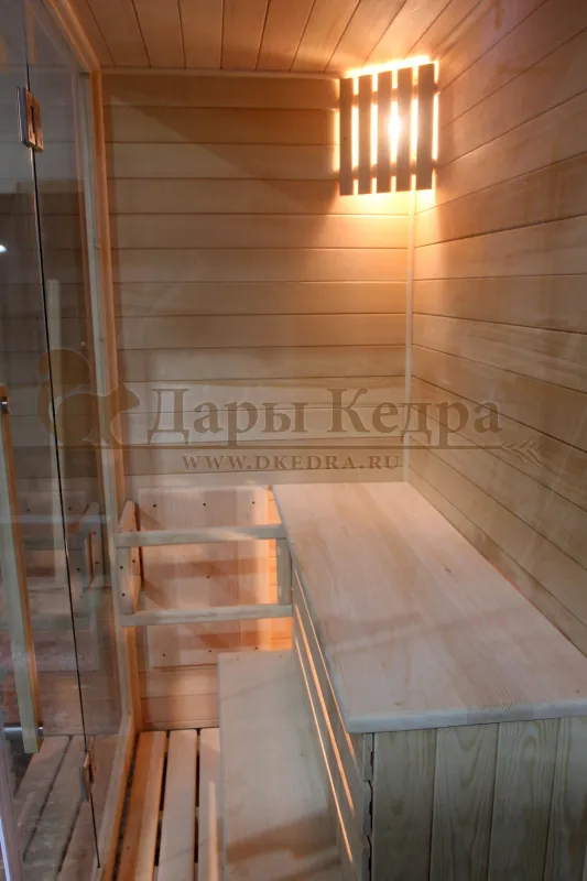 Двухместная прямая финская «Элит» сауна кабина из кедра и липы с электрокаменкой