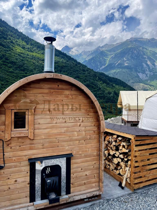 Баня-бочка буханка из кедра 3 метра