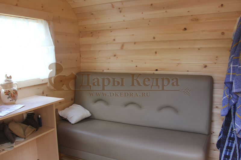 Баня-бочка квадро из кедра с боковым входом (все размеры)